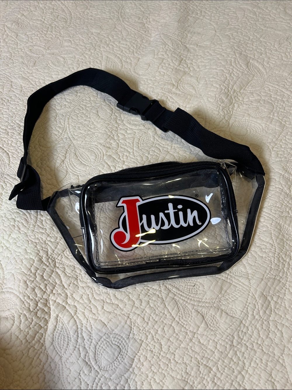 Justin Boots Clear Belt Bag with Black Trim